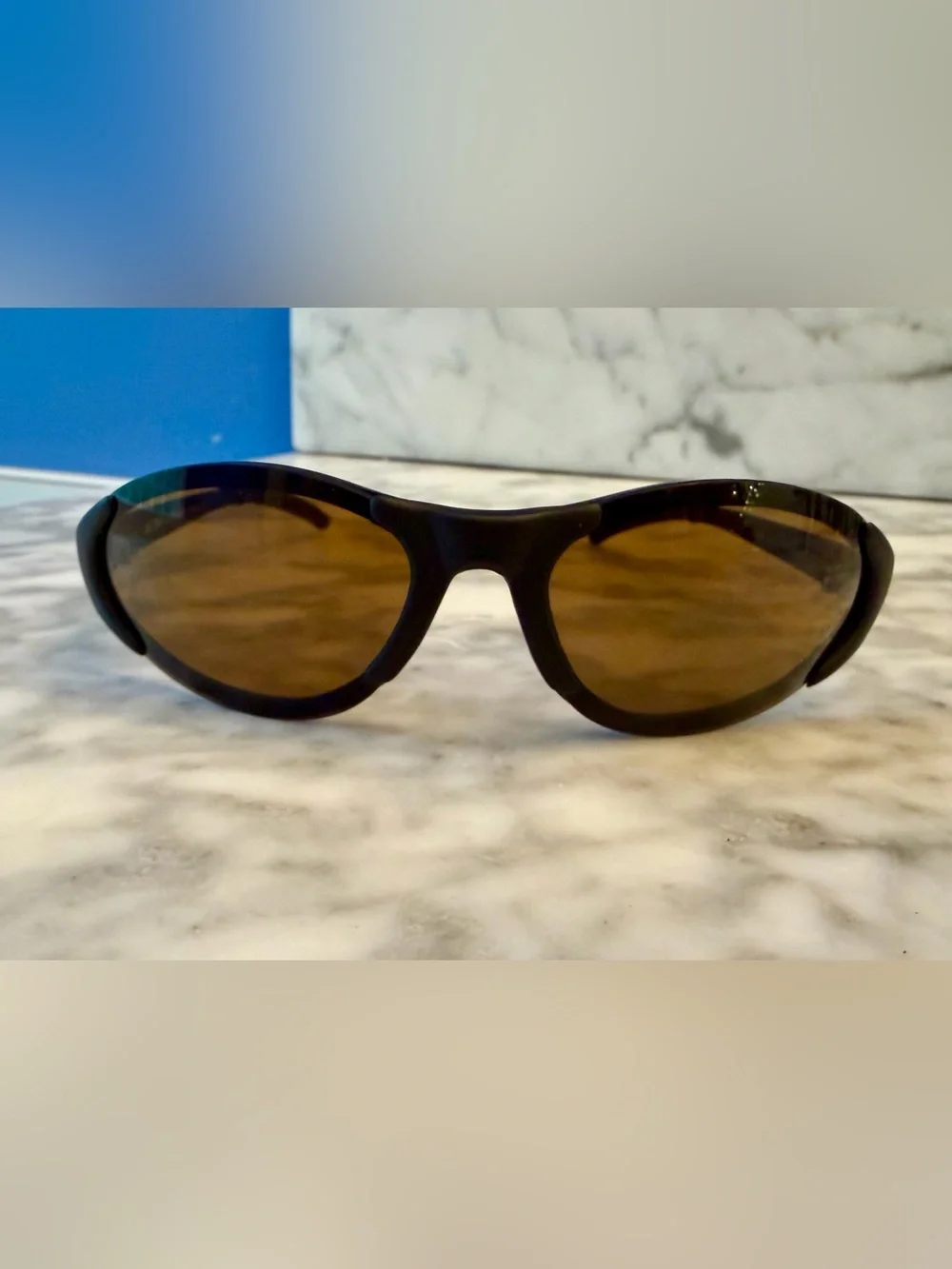 Vtg Y2K Smith Optics Slider 01 Wrap Sunglasses 90s Black Made In France